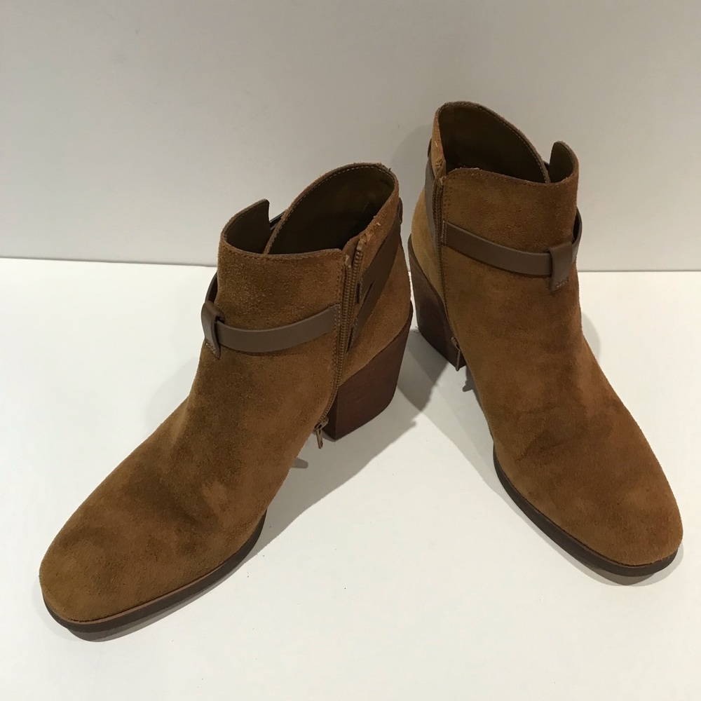 Brown Suede Ankle Booties by Crown Vintage